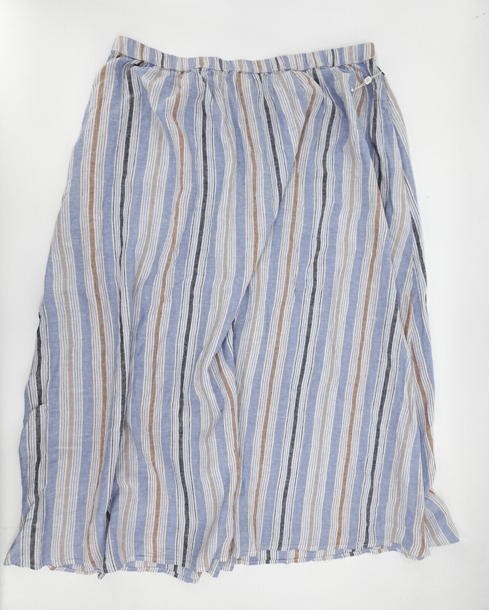 Caslon Skirt Womens Large Blue Stripe Pull On Elastic Waist Long Boho Summer